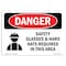Signmission OSHA Danger, Glasses And Hard Hats Required, 14in X 10in Rigid Plastic, 14" W, 10" H, Landscape OS-DS-P-1014-L-1555 - alternate 1